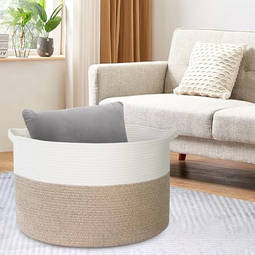 MEGASKET Large Rope Storage Basket, Cotton Rope Basket - Image 5