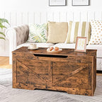HOOBRO Storage Bench, 43.3” Retro Wooden Storage Chest - Image 4