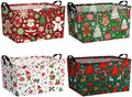 4pcs Christmas Storage Basket Fabric Laundry Baskets by Bulyoou