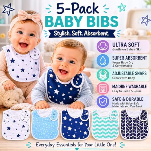 KiddyStar Premium Organic Cotton Bibs - Image 2
