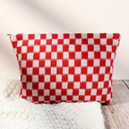 SOIDRAM 2 Pcs Checkered Makeup Bag Large Cosmetic Bag Toiletry Bag Makeup Pouch - Image 5