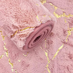 Set of 2 Marble Bathroom Rugs Nonslip Pink Bathroom Mats Ultra Soft Washable - Image 3