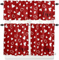 Vandarllin Red Valentine's Day Kitchen Curtains and Valances Set, Valentines by VandarllinHomeKitchenDecor