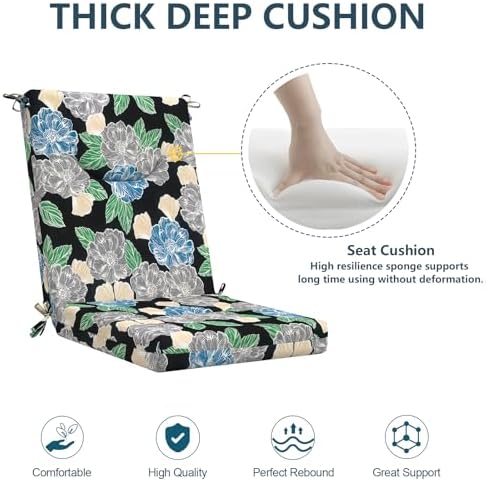 DYTXIII Outdoor High Back Chair Cushions Set of 2, 44x20 in Water Repellent - Image 5
