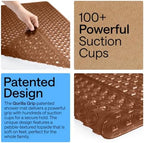 GORILLA GRIP Square Shower Stall Mat, Bathtub Floor Mat, 21x21 Brown - Image 3