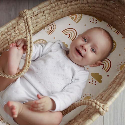 Baby Bassinet Sheets Girl Boy, 3 Pack Fitted Bassinet Sheet - Image 2