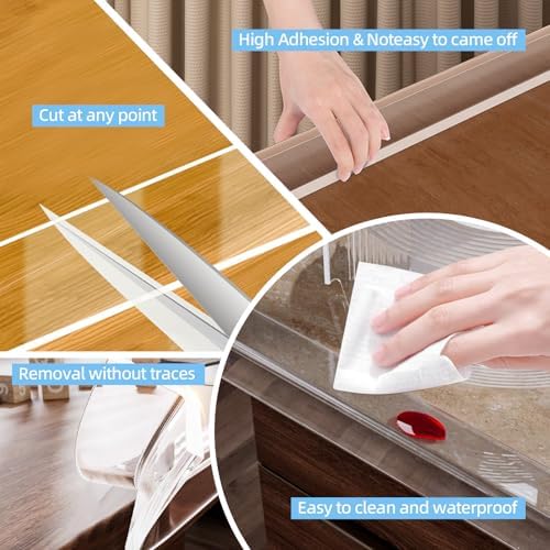 13.12 FT Edge Corner Protector Baby Proofing, Soft Clear Furniture Table Corner - Image 4