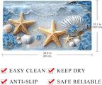 Bathtub Mat Non Slip 26.8x15.1In, Starfish Shell Beach Bath Mat - Image 4