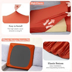 8Pcs Patio Cushion Covers Stretch Outdoor Furniture Protector Slipcovers - Image 5