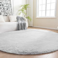 Amazon Basics Fluffy Washable Round Area Rug, Circle Shaggy Carpet by AmazonBasics
