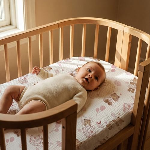 Gllquen Baby 3-Pack Muslin Cotton Bassinet Sheets - Image 5