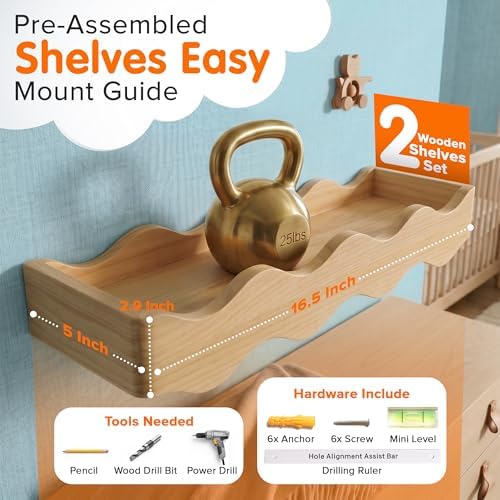 Ovalo Nursery Book Shelves Set of 2 - Image 2