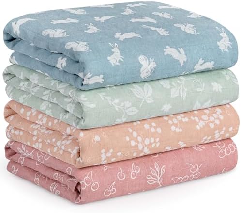 Muslin Swaddle Blankets for Newborn, Cotton Receiving Blanket by CivaruaKids