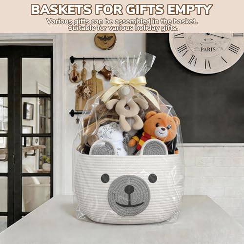 CherryNow Large Baby Basket for Gifts Empty, Cute Bear Design - Image 5