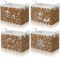 4 Pack Christmas Storage Bin Collapsible Large Christmas Gingerbread Storage by Bulyoou