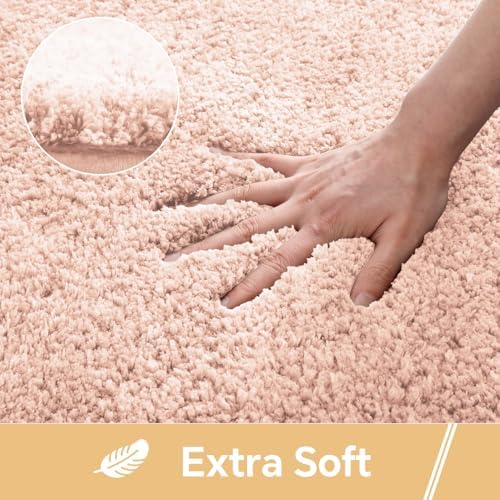 Polyester Bathroom Rug 17"x24" Dusty Pink, Non-Slip Soft Bath Mat - Image 3
