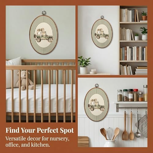 SONMYSULIL Leopard Adventure Nursery Wall Art Decor, Animal Nursery Oval Wall - Image 5