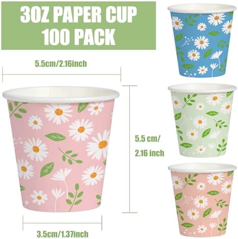 WRAPAHOLIC 3oz Daisy Floral Bathroom Cups - Image 2