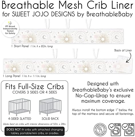 Sweet Jojo Designs + BreathableBaby 2-Piece Breathable Mesh Crib Liner Set - Image 6