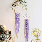 Moon Star Dream Catcher Decor, Macrame Wall Hanging Boho Home Decor by Tarklanda