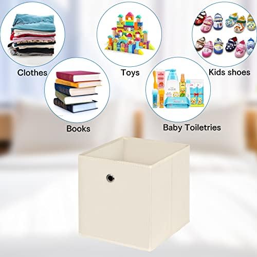 Fabric Cubes Storage Containers, 11 Inch Cloth Storage Cube Foldable Storage - Image 3