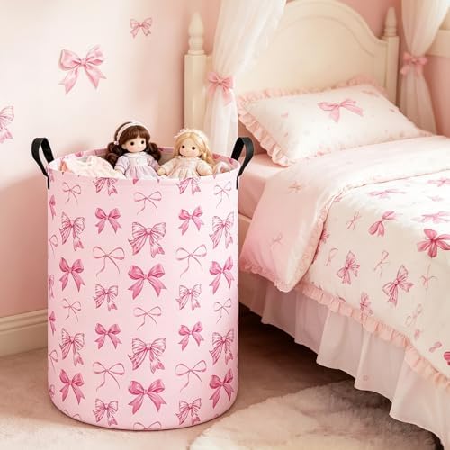 QUEENLALA Foldable Waterproof Round Fabric Laundry Basket Home - Image 7