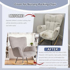 Nursery Rocking Chair Cover, 1 Piece Glider Chairs Cover Slipcovers, Soft - Image 4