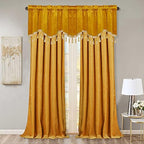 StangH Warm Gold Autumn Tassel Velvet Valance Curtains 52x18 Inch, 2 Panels - Image 7