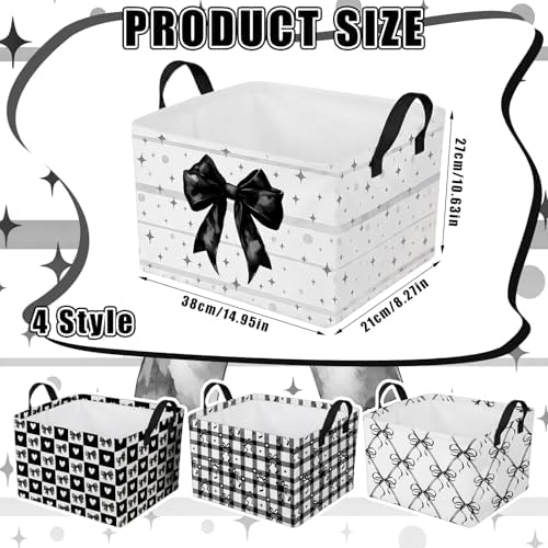 4 Pcs Coquette Black Bow Storage Basket - Image 4