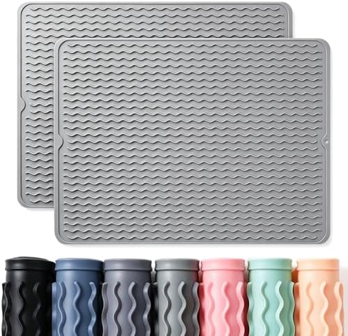 2 Pack Caketime Silicone Dish Drying Mat by CAKETIME