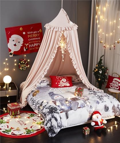 VETHIN Bed Canopy for Girls, Princess Round Dome Dreamy Mosquito Net Bedding - Image 4