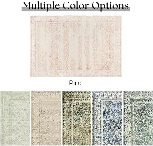 Pink Small Throw Rug for Bedroom 2x3 Washable Boho Vintage Soft Area Rugs - Image 6