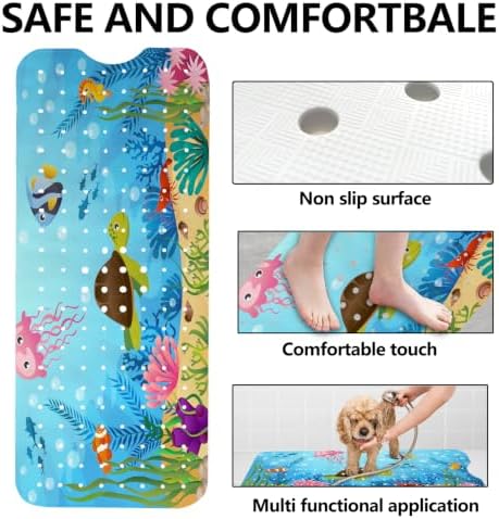 LNOND Bath Mat for Tub for Kids, Sea Turtle Bathtub Mat, Kids Bath Mats for - Image 4