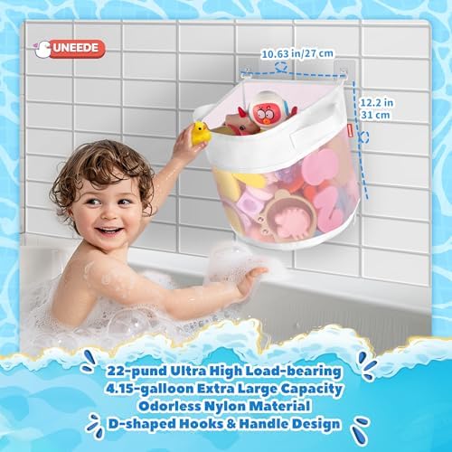 UNEEDE Bath Toy Organizer, 4.15 Gallons Bathtub Toy Storage Organizer - Image 4
