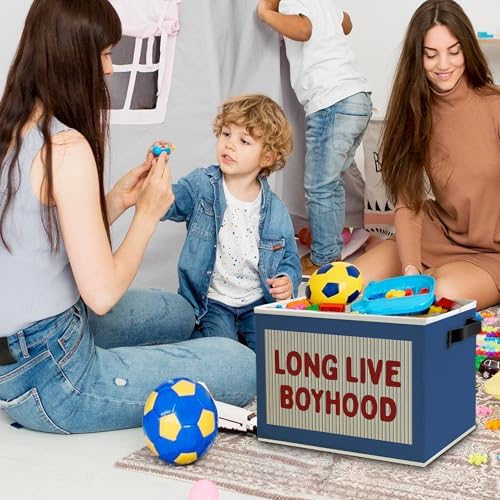 Red Long Live Boyhood Boys Storage Bins Box - Image 2