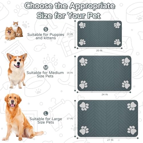 Dog Cat Food Mat, Absorbent Pet Feeding Mat - Image 3