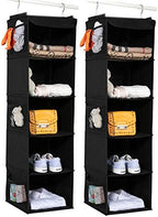 BrilliantJo 2 Pack Hanging Closet Organizer, 5 Shelves Hanging Storage by BrilliantJo