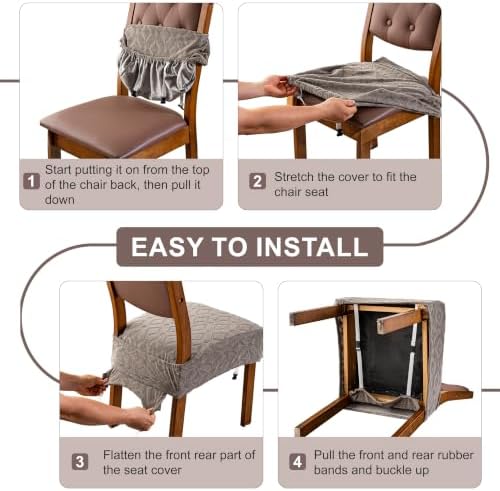 Genina Waterproof Chair Covers Set of 6, Dining Chair Cover - Image 5