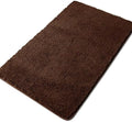 Yeaban Chenille Brown Bathroom Rug 30"x50", Non-Slip Rubber Backing by Yeaban