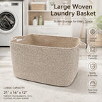 65L Large Laundry Basket with Handles, Woven Blanket Basket - Image 4