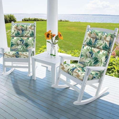 DYTXIII Outdoor High Back Chair Cushions Set of 2, Water Repellent Tufted - Image 2
