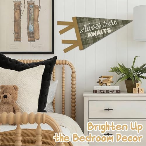 Adventure Nursery Decor, Adventure Awaits Pennant Felt Banners Flags - Image 4