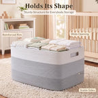 OIAHOMY 108L Super Large Blanket Basket, 25”x16”x16” Rectangle Woven Baskets - Image 4