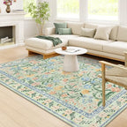 Wonnitar Boho Washable Rugs 8x10, Large Floral Rugs by Wonnitar