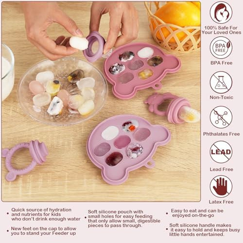 Baby Breastmilk Popsicle Molds & Baby Fruit Feeder, Infant Food Freezer Tray - Image 6