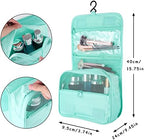 Hanging Toiletry Bag for Women, Portable Mint Green Travel Summer Beach Bag - Image 2