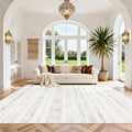 8x10 Washable Area Rugs for Living Room, Dining Room- Morocco White by Srugn