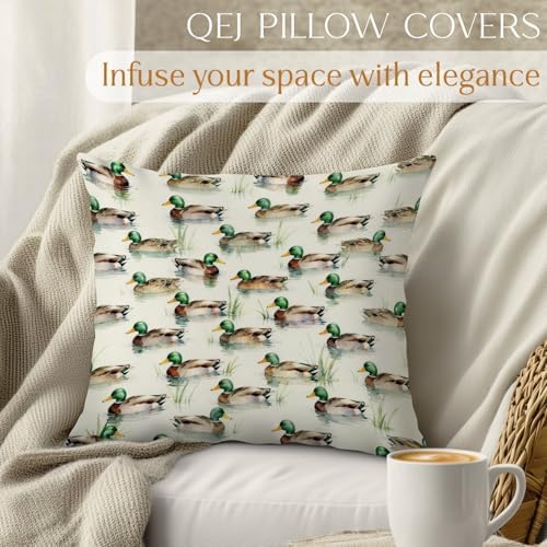 Mallard Duck Pillow Cover 18x18 Double-Sided, Mallard Duck Decor, Rustic - Image 2