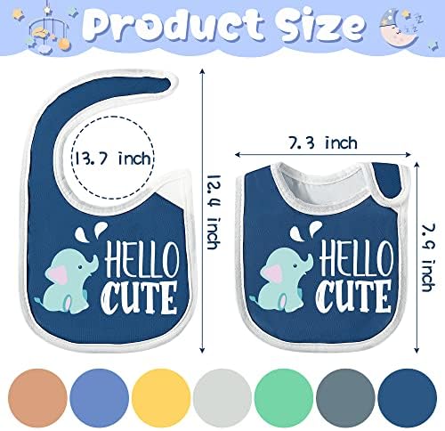 7Pcs Cotton Waterproof Baby Bibs Hook Loop Closure Newborn Bib Keepsake Baby - Image 2