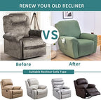 NILUOH Stretch Recliner Covers 4 Piece, Non-Slip Lazy Boy Chair Covers - Image 5